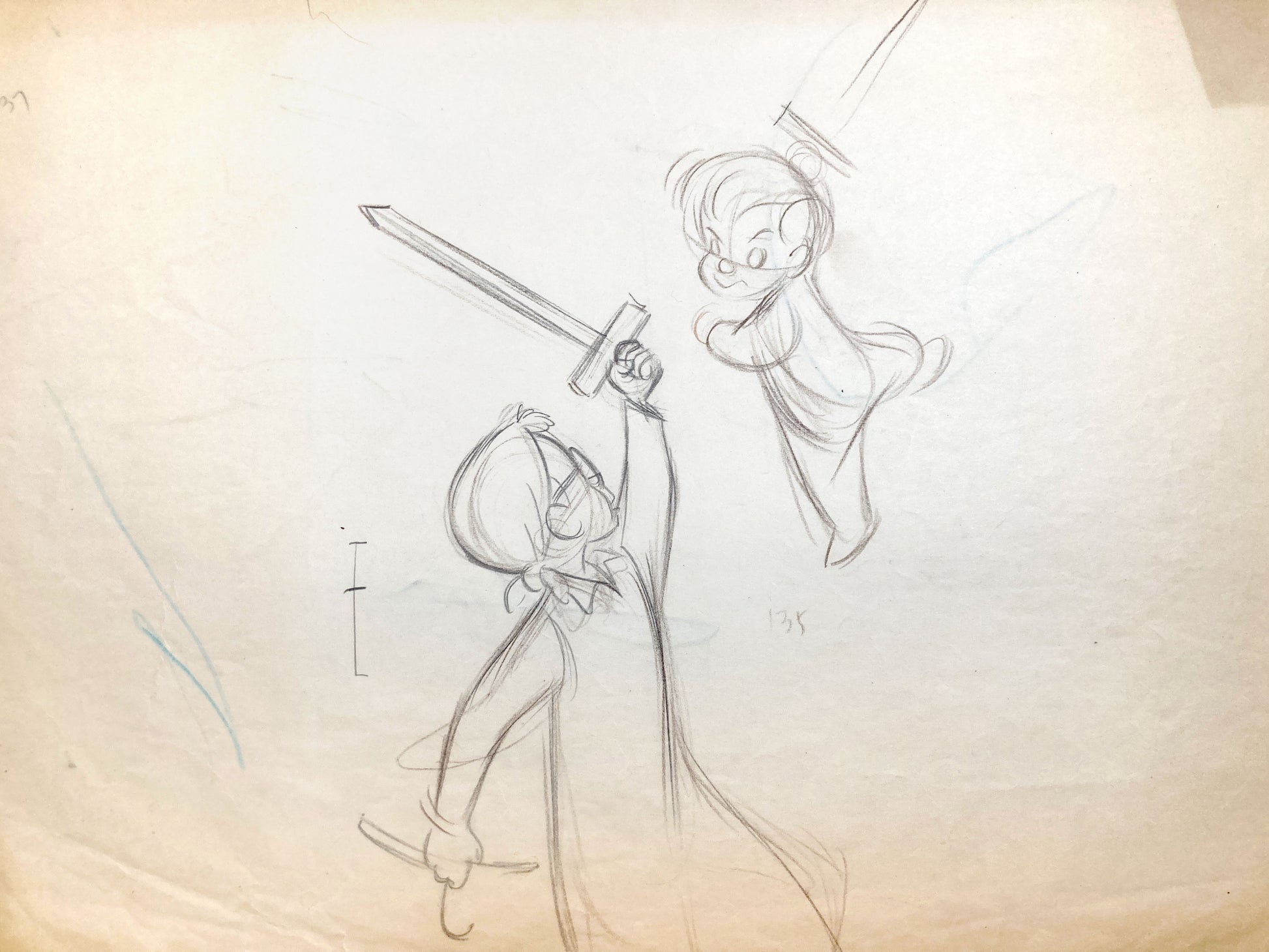 PETER PAN : John and Michael Darling Original Animation Drawing (Walt Disney, 1953). For sale on FLIP Gallery