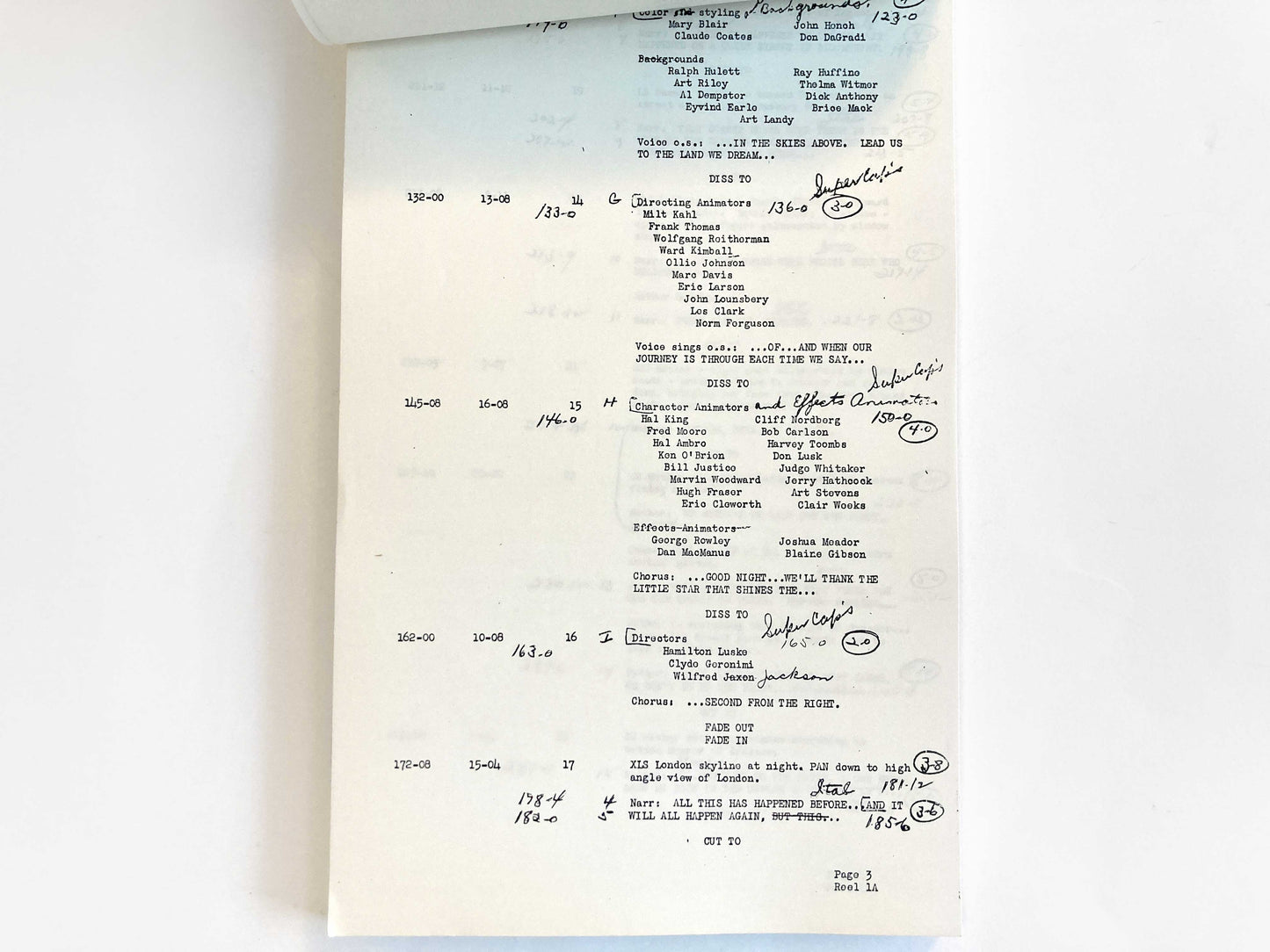 PETER PAN : Original 1953 Script from Walt Disney Productions