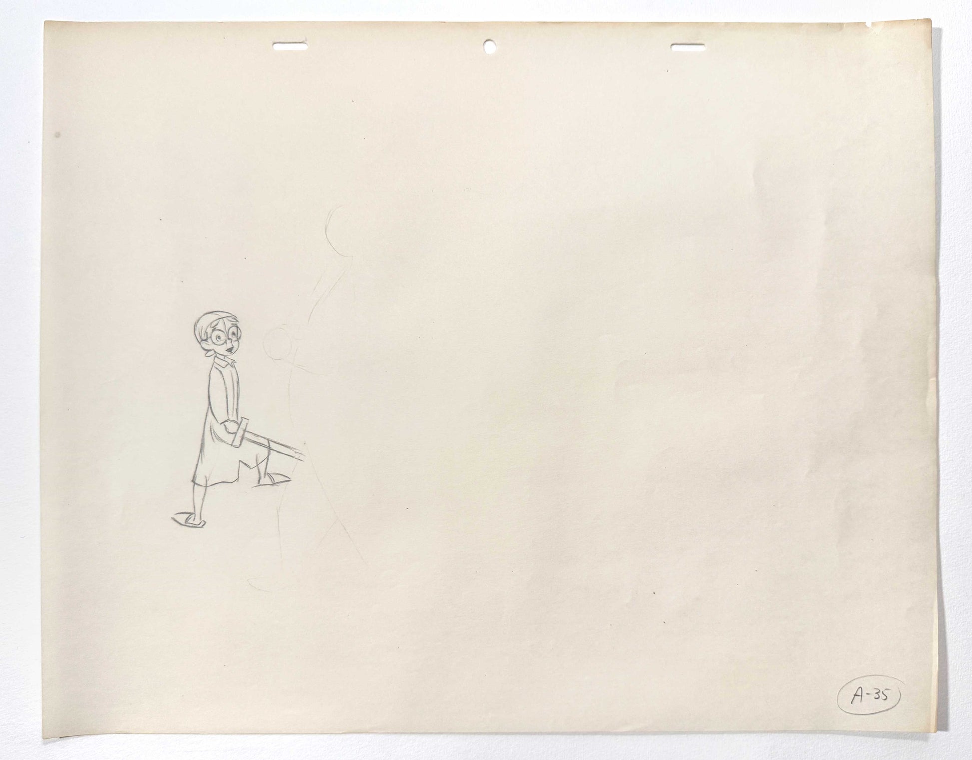 Peter Pan - John Darling Original Animation Production Drawing (Walt Disney, 1953). For sale on FLIP Gallery