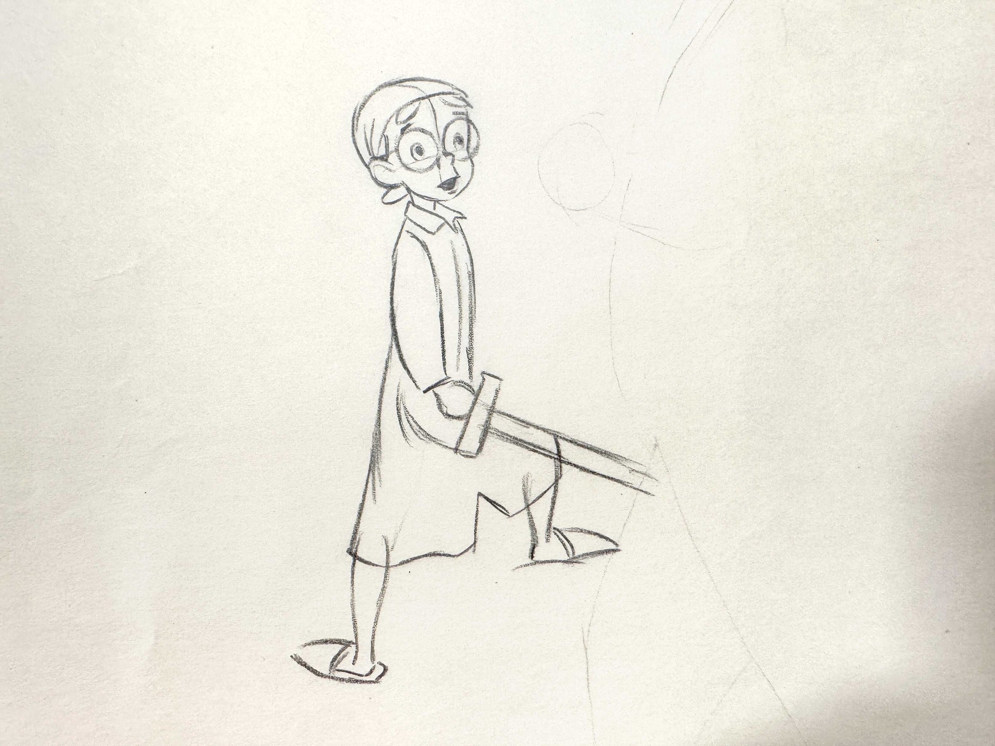 Peter Pan - John Darling Original Animation Production Drawing (Walt Disney, 1953). For sale on FLIP Gallery