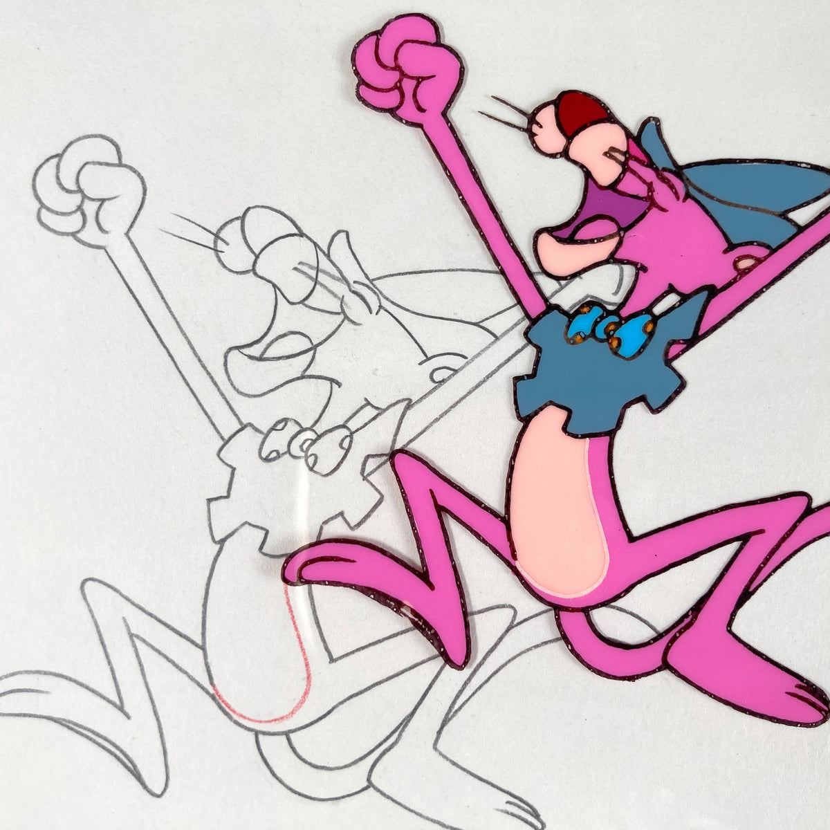 The Pink Panther : Original Production Lot of Animation Cel and Matching Drawing (Tv show 1980s). For sale on FLIP Gallery