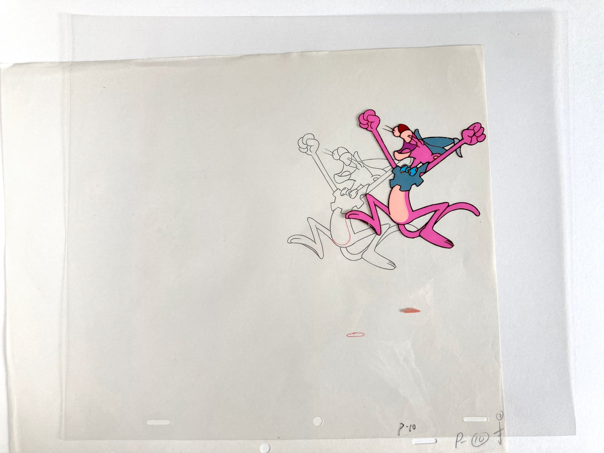 The Pink Panther : Original Production Lot of Animation Cel and Matching Drawing (Tv show 1980s). For sale on FLIP Gallery