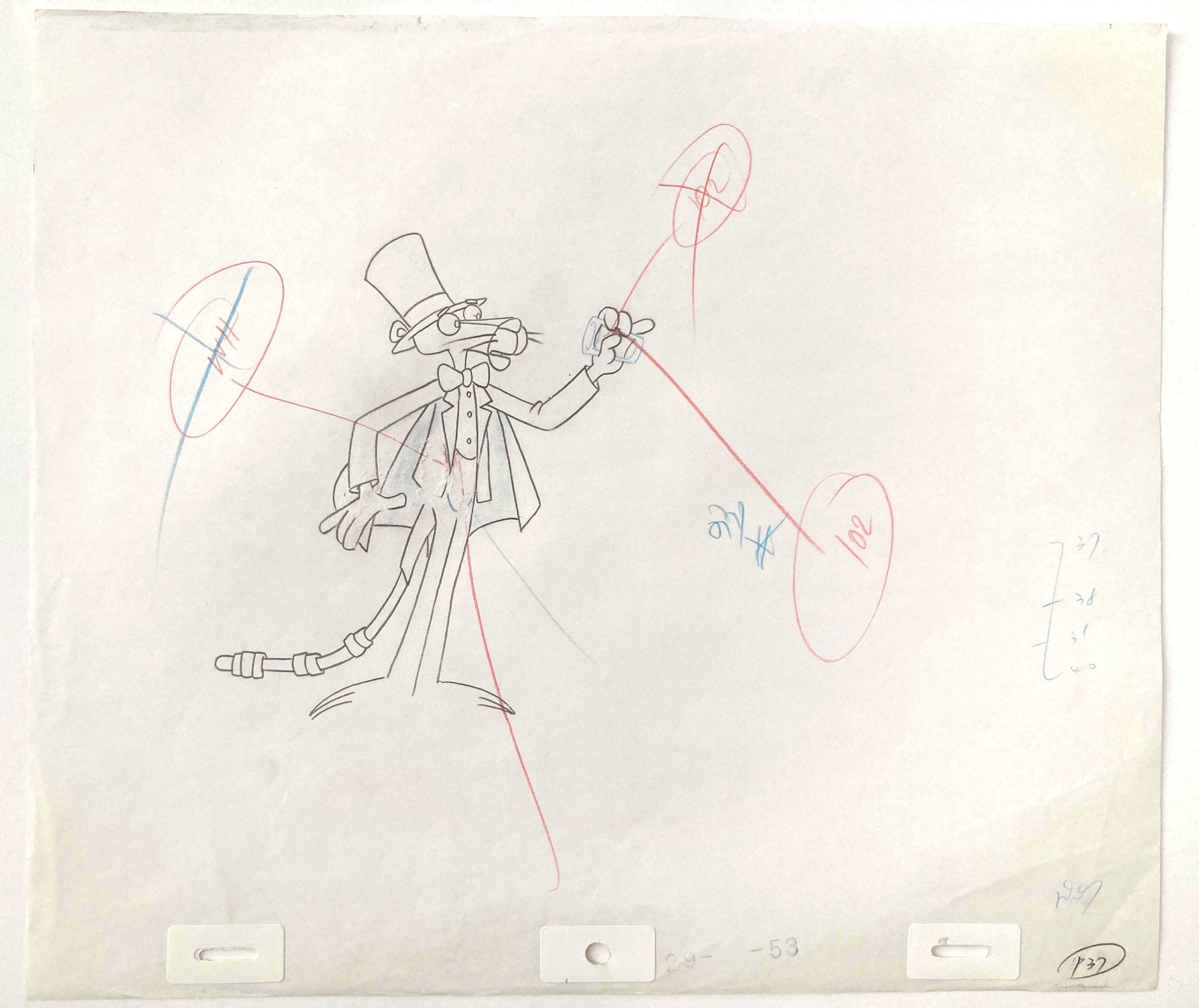 Original Production Used Animation Drawing of The Pink Panther (From the 80's). For sale on FLIP Gallery