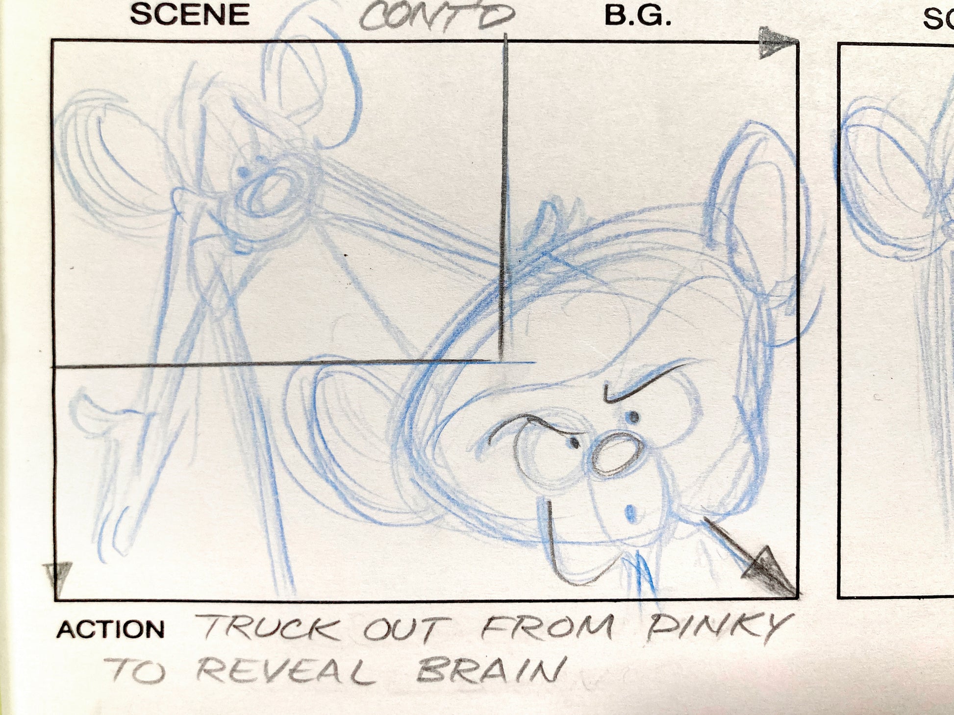 Pinky and The Brain : Original Production Hand-Drawn Studio Storyboard (Warner Bros. 1996). For sale on FLIP Gallery