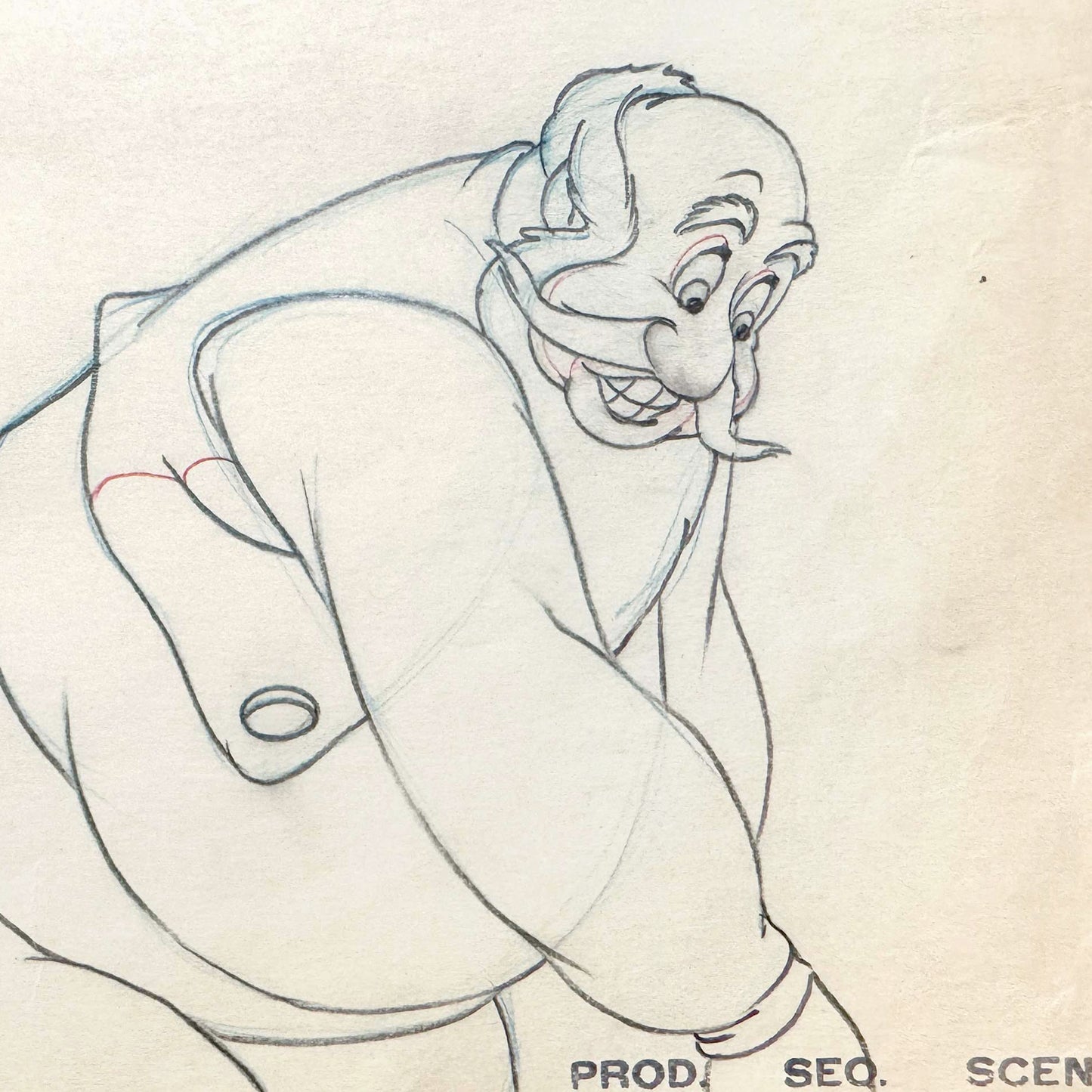 Pinocchio Stromboli Original Animation Production Art Drawing (Walt Disney, 1940). For sale on FLIP Gallery