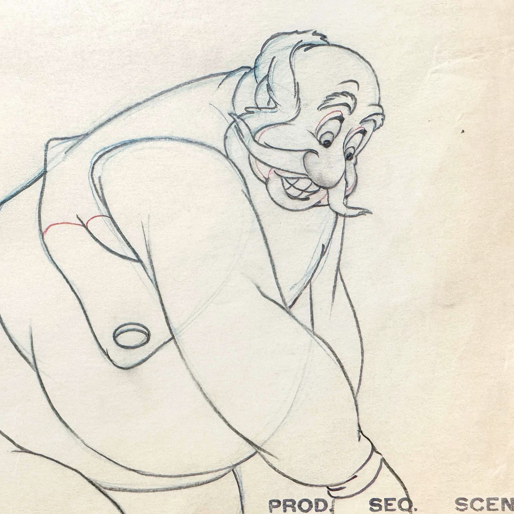 Pinocchio Stromboli Original Animation Production Art Drawing (Walt Disney, 1940). For sale on FLIP Gallery