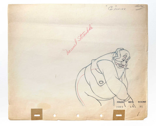Pinocchio Stromboli Original Animation Production Art Drawing (Walt Disney, 1940). For sale on FLIP Gallery