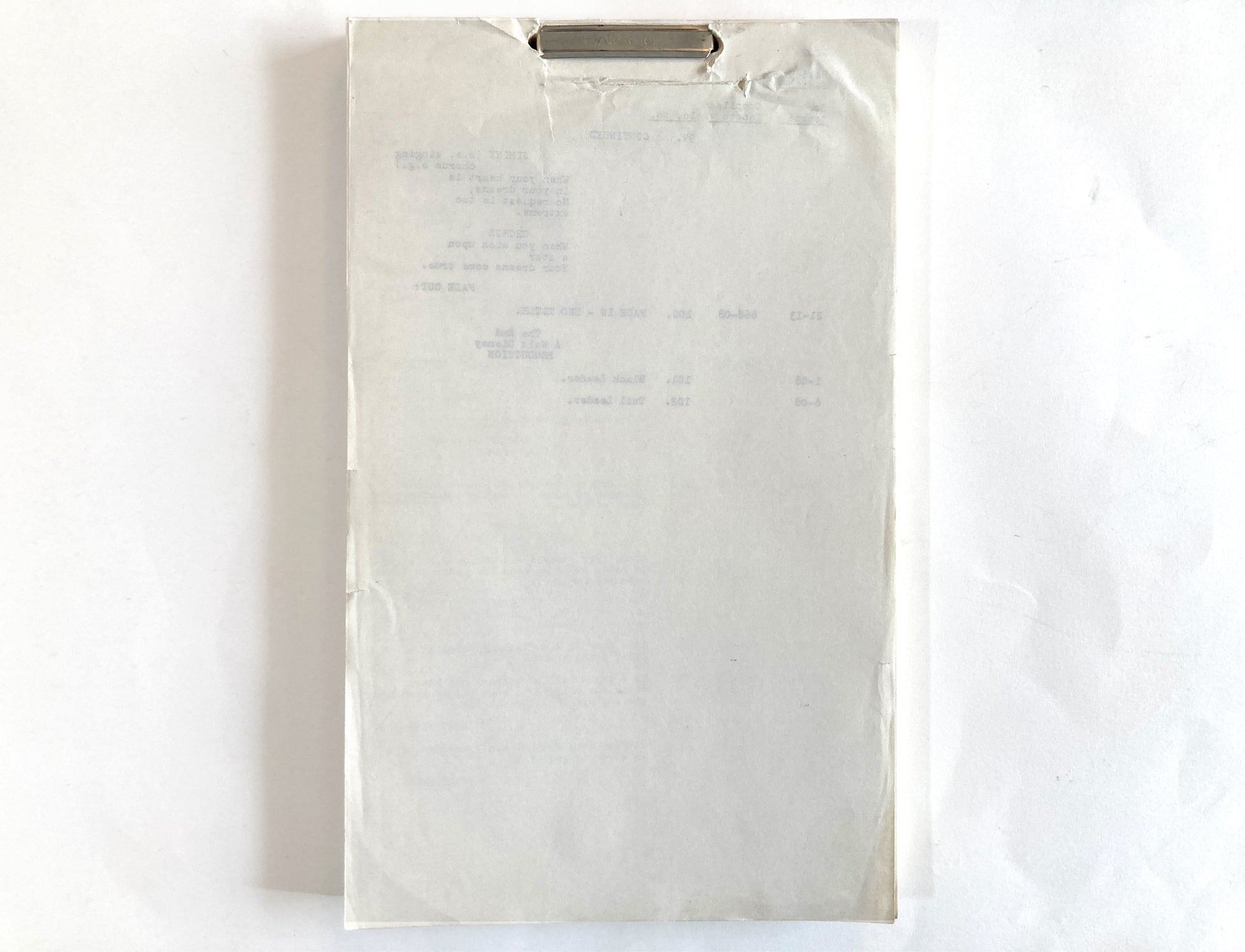 Pinocchio Original 1940 Script from Walt Disney Productions. For sale on FLIP Gallery