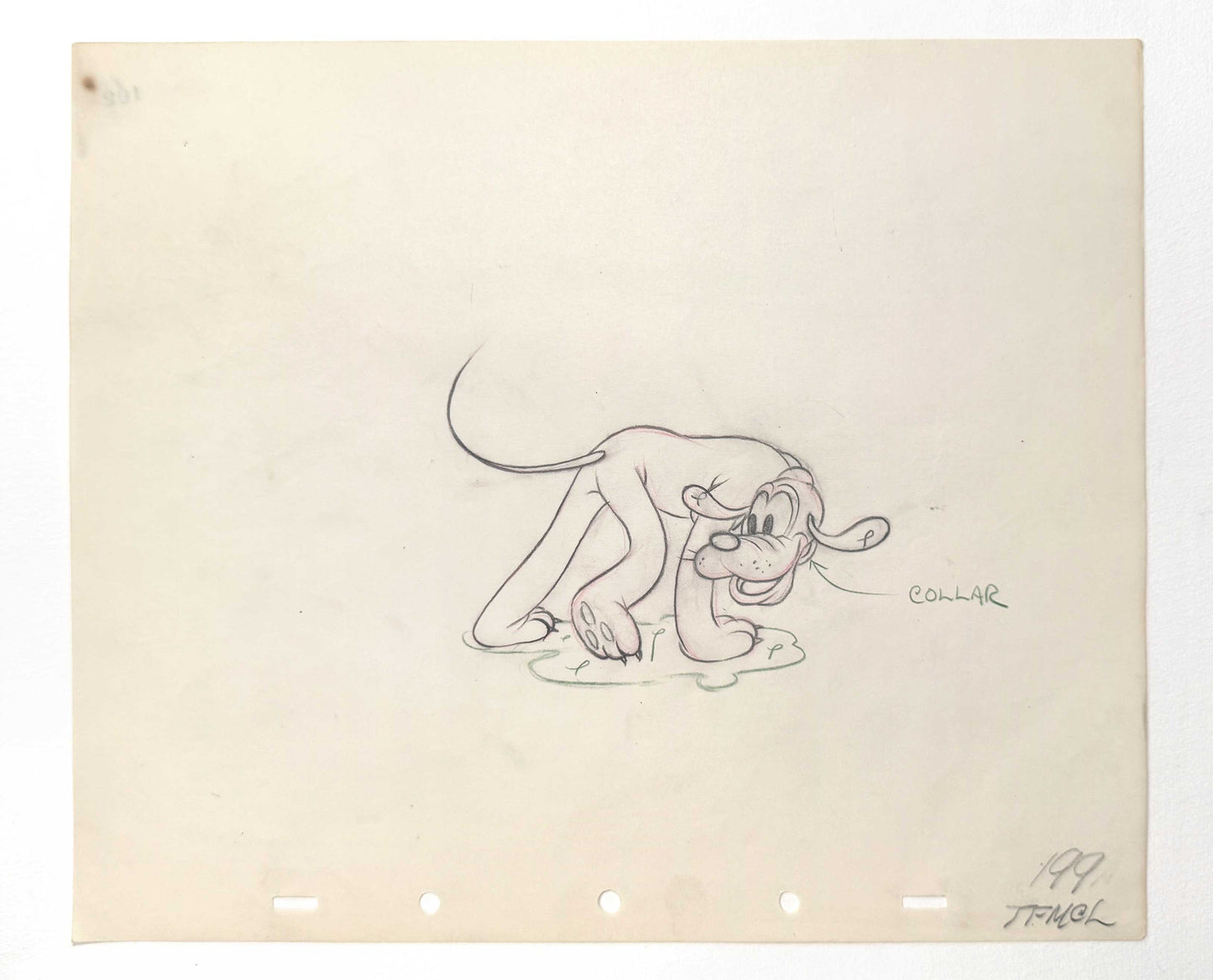 Society Dog Show Pluto Original Animation Production Art Drawing (Walt Disney, 1939). For sale on FLIP Gallery