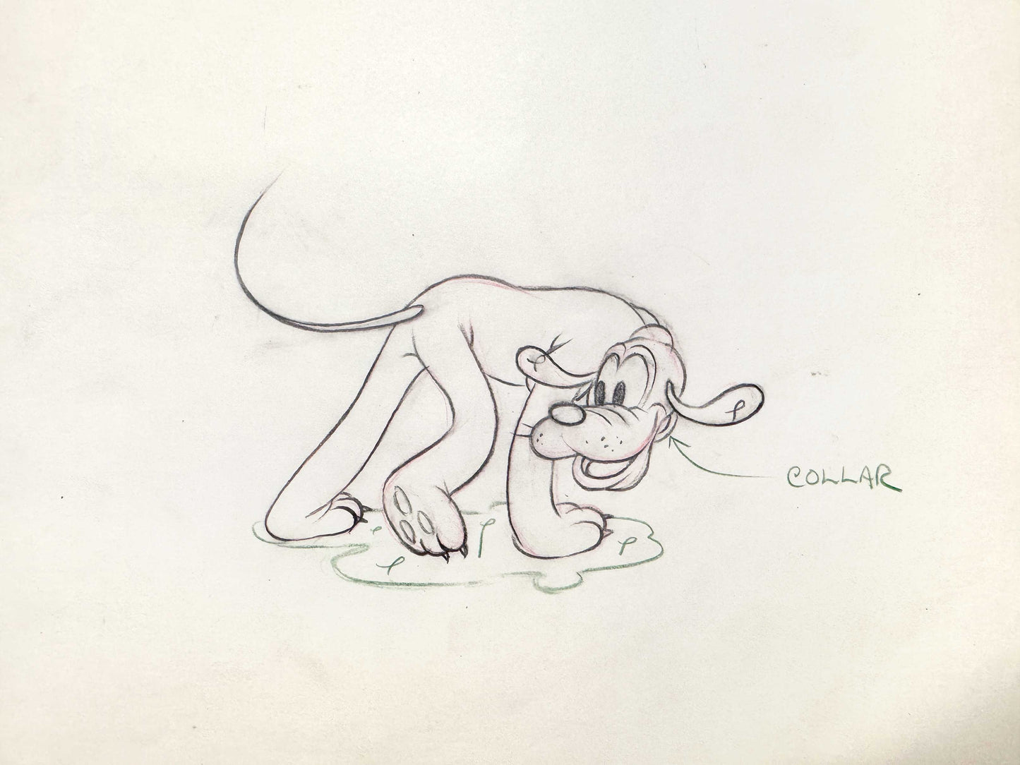 Society Dog Show Pluto Original Animation Production Art Drawing (Walt Disney, 1939). For sale on FLIP Gallery