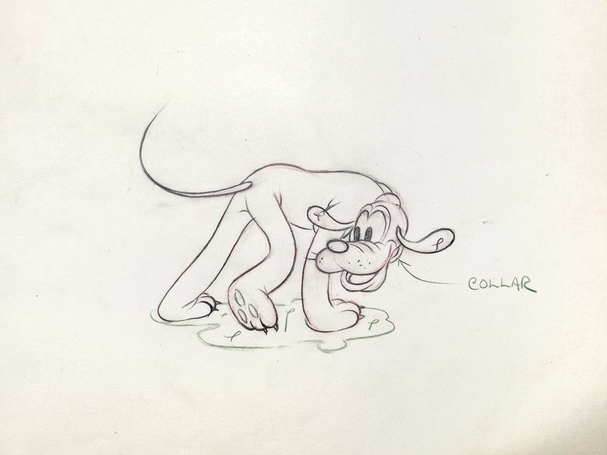 Society Dog Show Pluto Original Animation Production Art Drawing (Walt Disney, 1939). For sale on FLIP Gallery