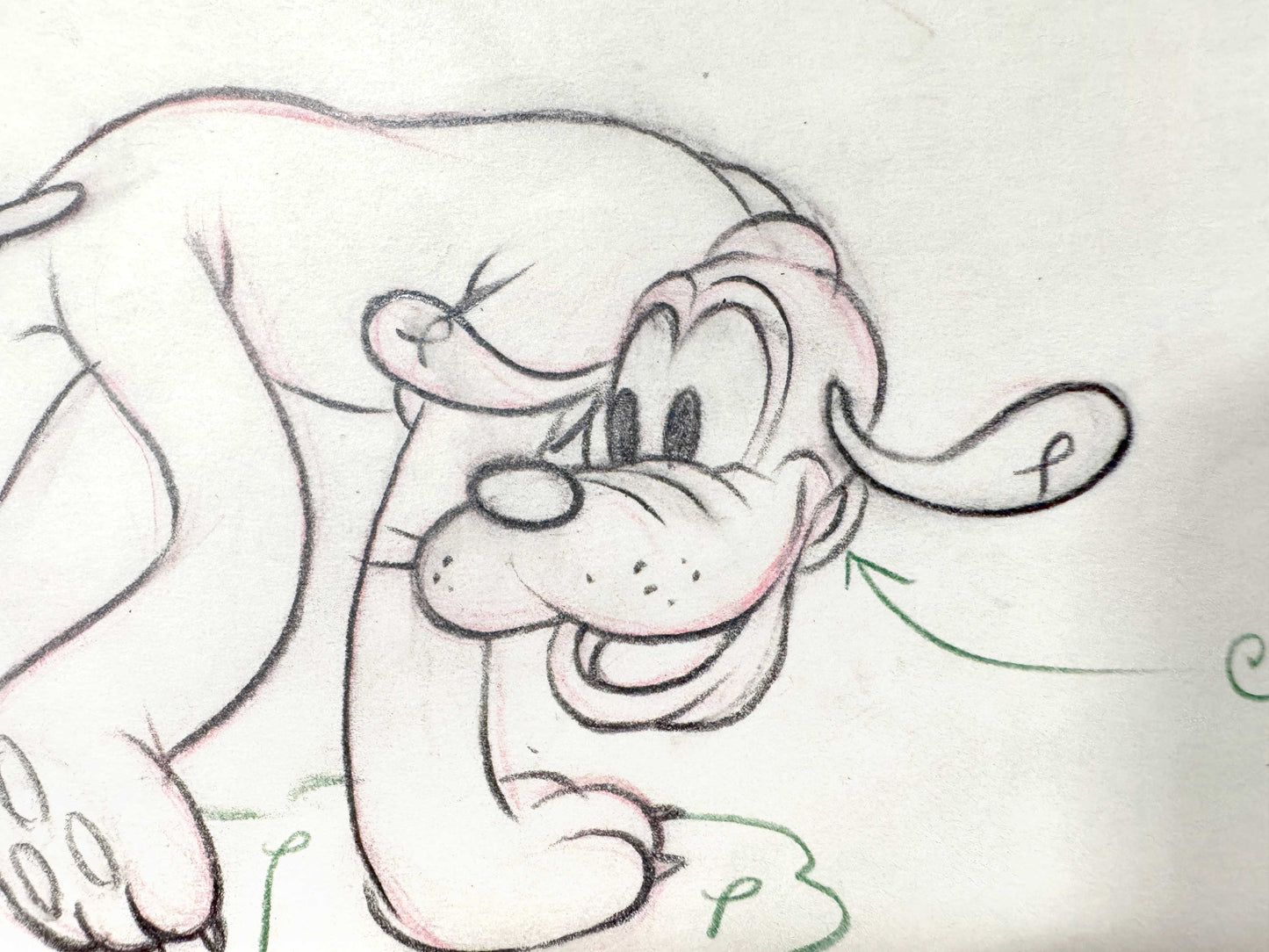 Society Dog Show Pluto Original Animation Production Art Drawing (Walt Disney, 1939). For sale on FLIP Gallery