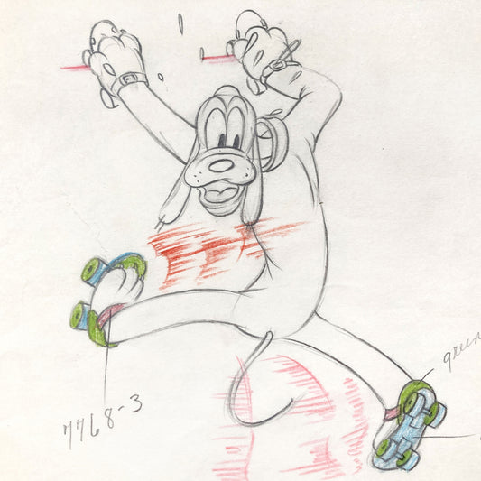 Society Dog Show Pluto Original Animation Production Art Drawing (Walt Disney, 1939). For sale on FLIP Gallery