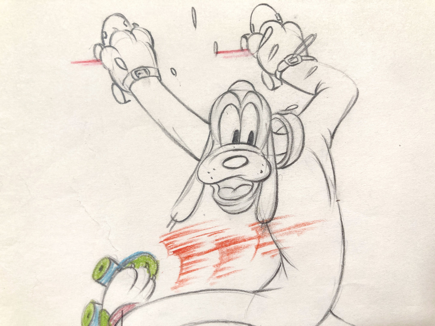 Society Dog Show Pluto Original Animation Production Art Drawing (Walt Disney, 1939). For sale on FLIP Gallery