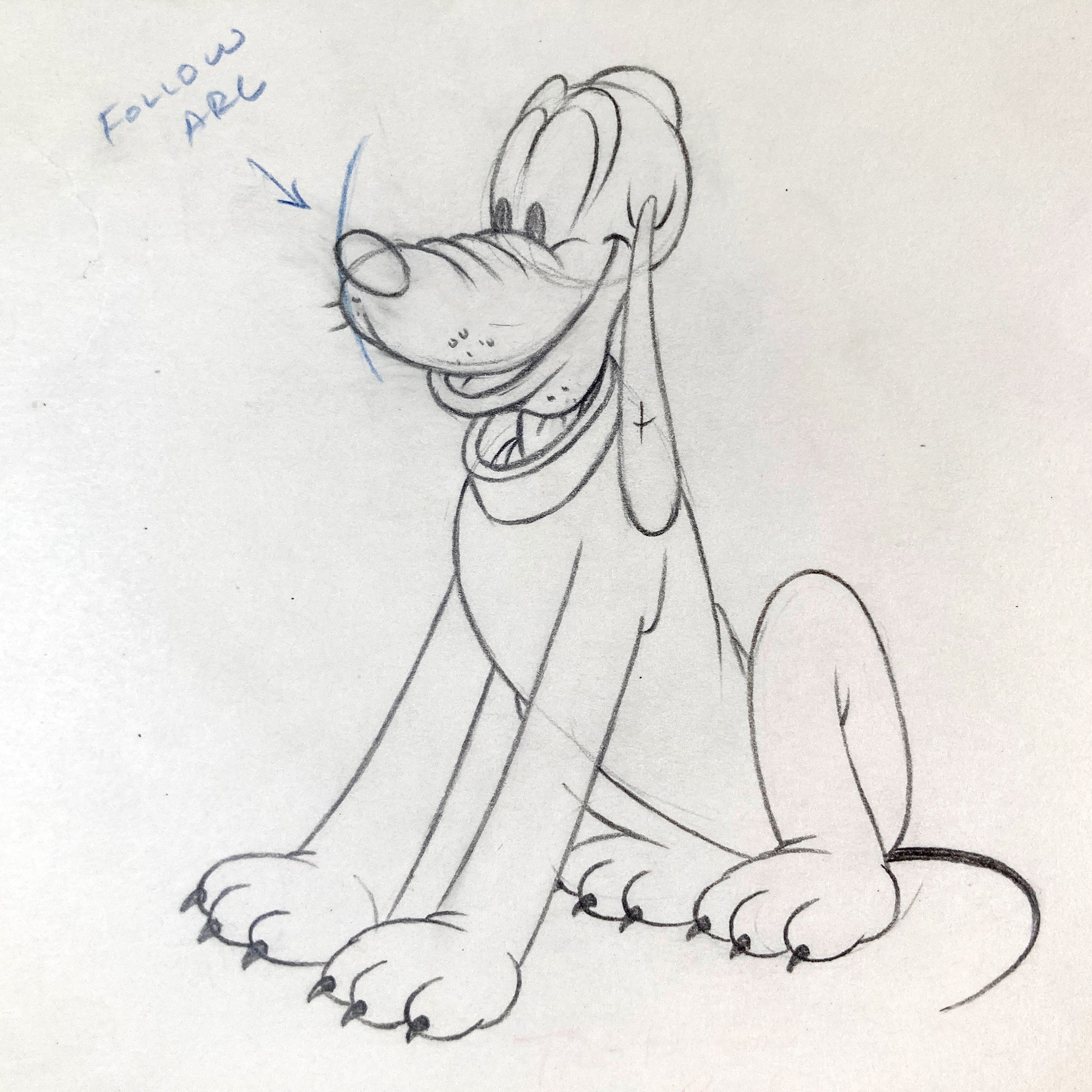 Society Dog Show : Original Pluto Production Drawing (Walt Disney, 1939). For sale on FLIP Gallery