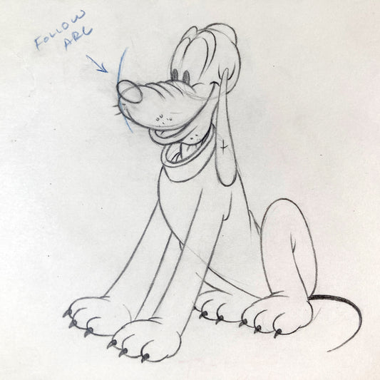 Society Dog Show : Original Pluto Production Drawing (Walt Disney, 1939). For sale on FLIP Gallery