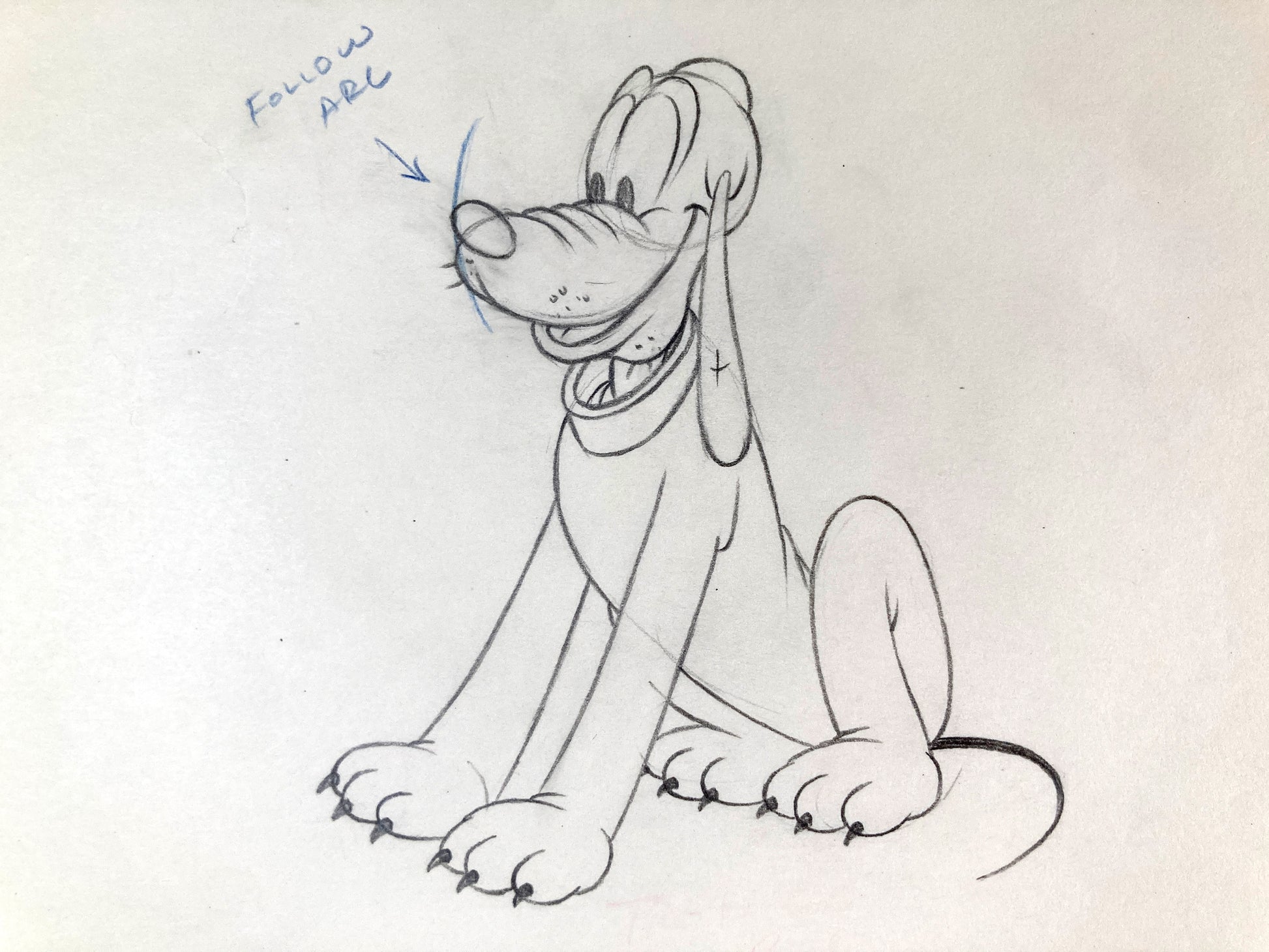 Society Dog Show : Original Pluto Production Drawing (Walt Disney, 1939). For sale on FLIP Gallery