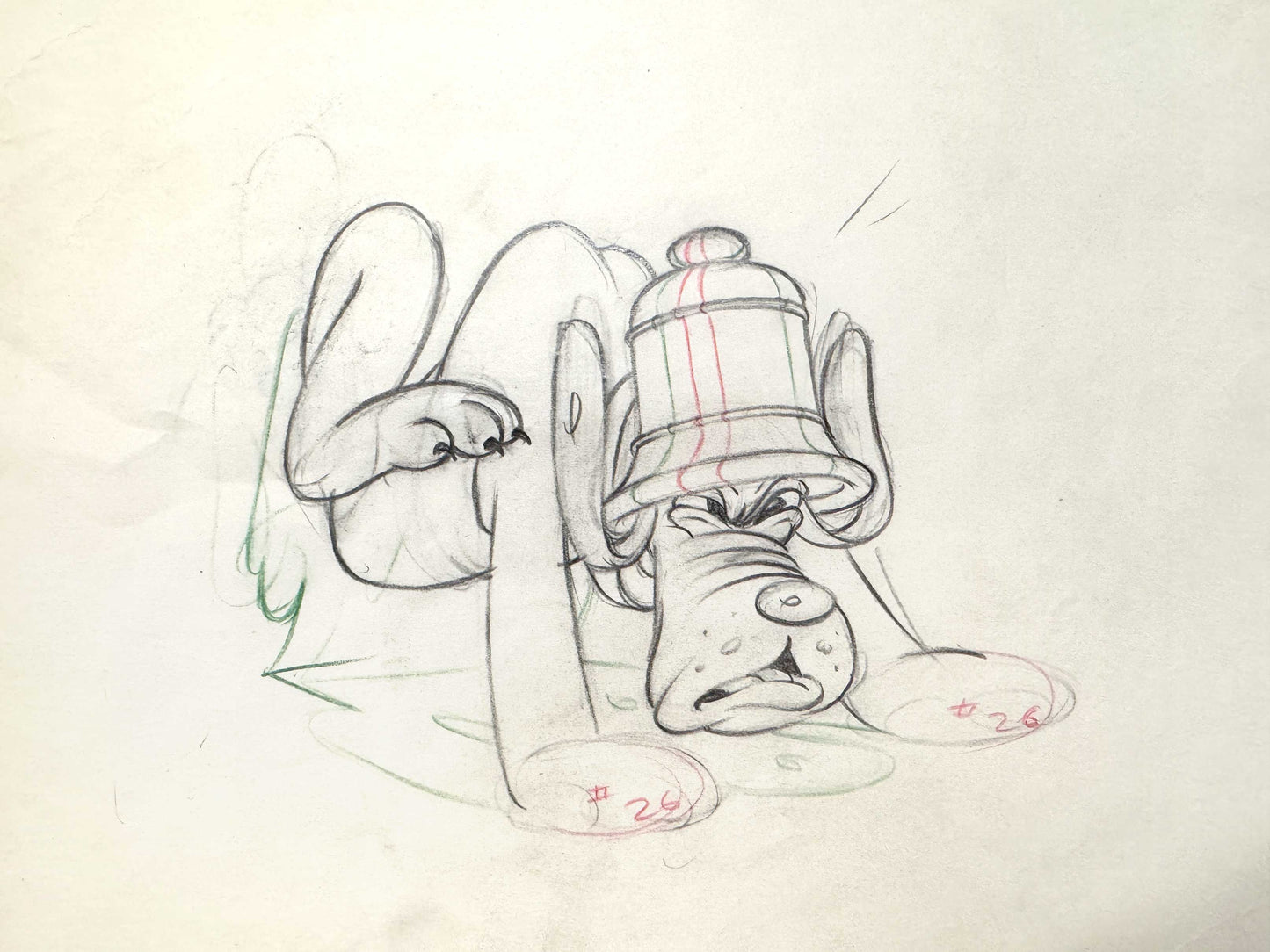 Beach Picnic Pluto Original Animation Production Drawing (Walt Disney, 1939). For sale on FLIP Gallery