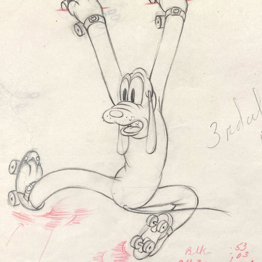 "Society Dog Show" Pluto Original Animation Drawing (Walt Disney, 1939). For sale on FLIP Gallery