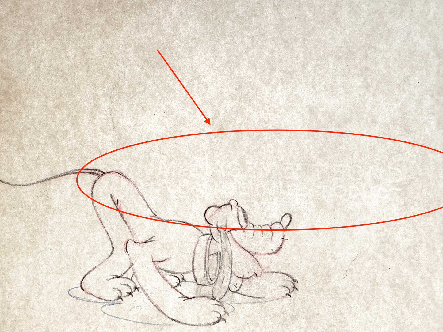 Society Dog Show - Pluto Original Vintage Animation Art Production Drawing (Walt Disney, 1939). For sale on FLIP Gallery