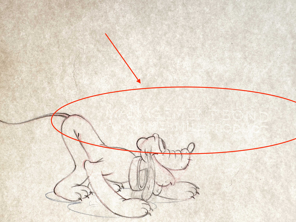 Society Dog Show - Pluto Original Vintage Animation Art Production Drawing (Walt Disney, 1939). For sale on FLIP Gallery