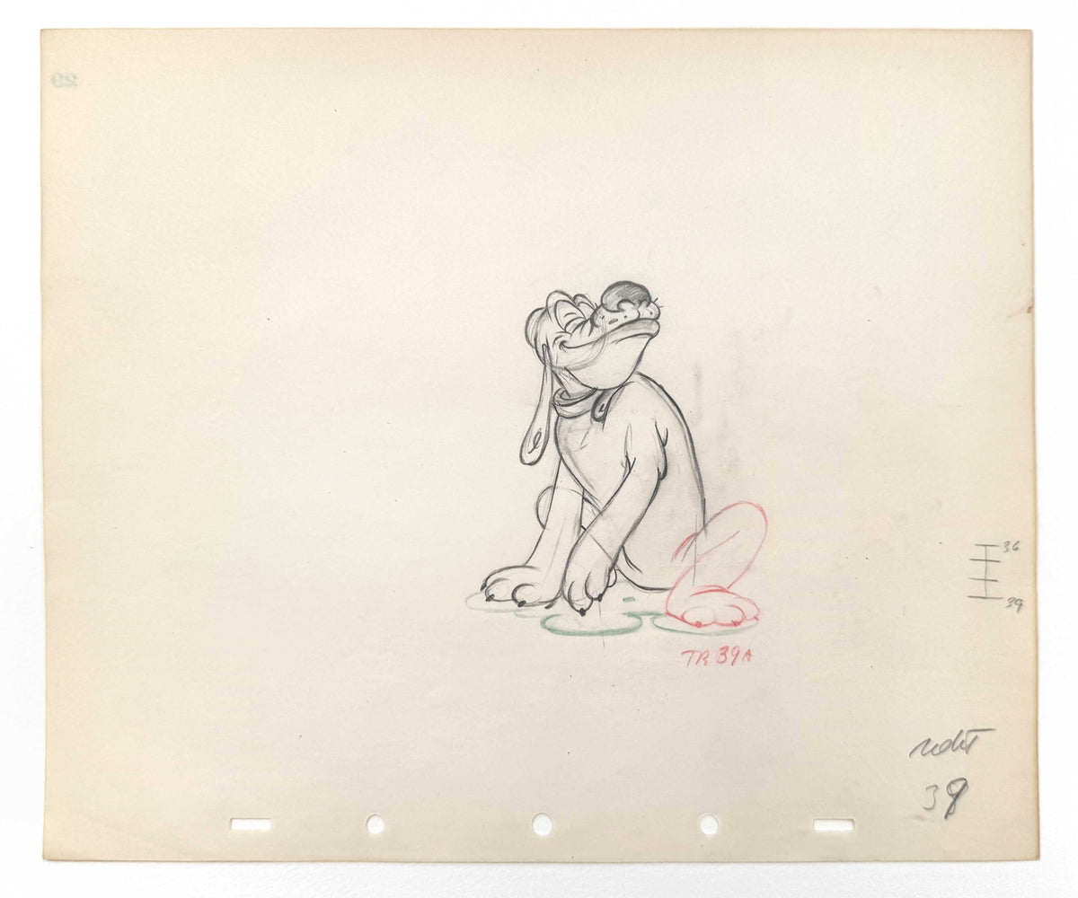 Society Dog Show Vintage Original Pluto Animation Art Production Drawing (Walt Disney, 1939). For sale on FLIP Gallery