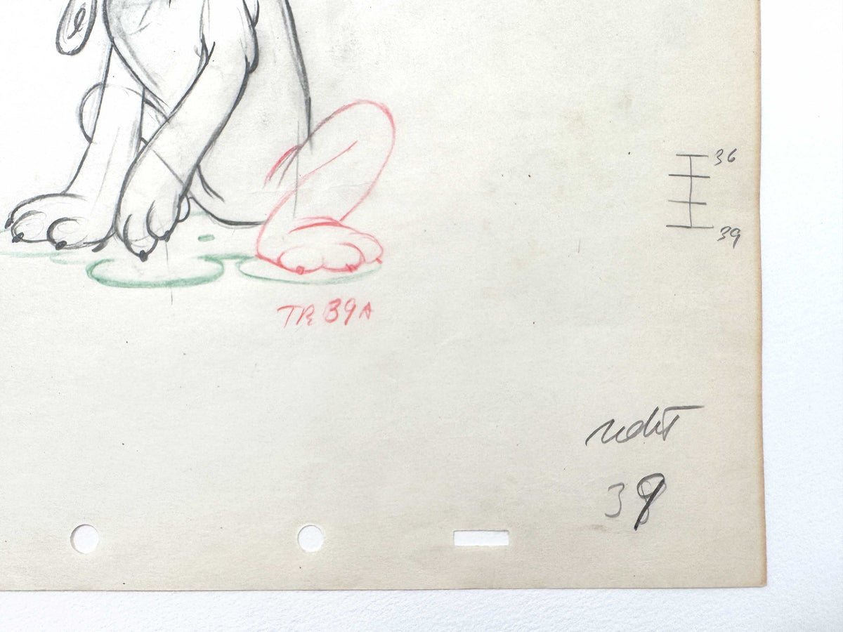Society Dog Show Vintage Original Pluto Animation Art Production Drawing (Walt Disney, 1939). For sale on FLIP Gallery