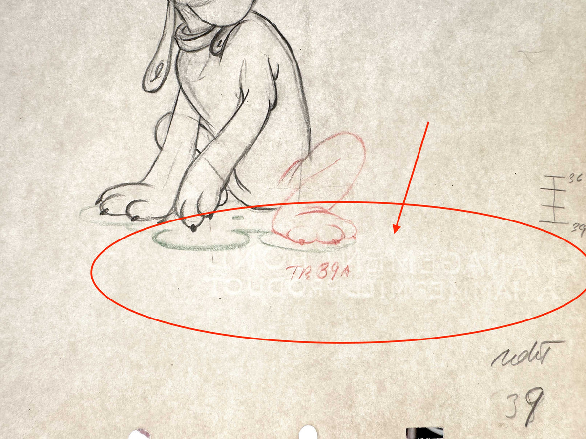 Society Dog Show Vintage Original Pluto Animation Art Production Drawing (Walt Disney, 1939). For sale on FLIP Gallery