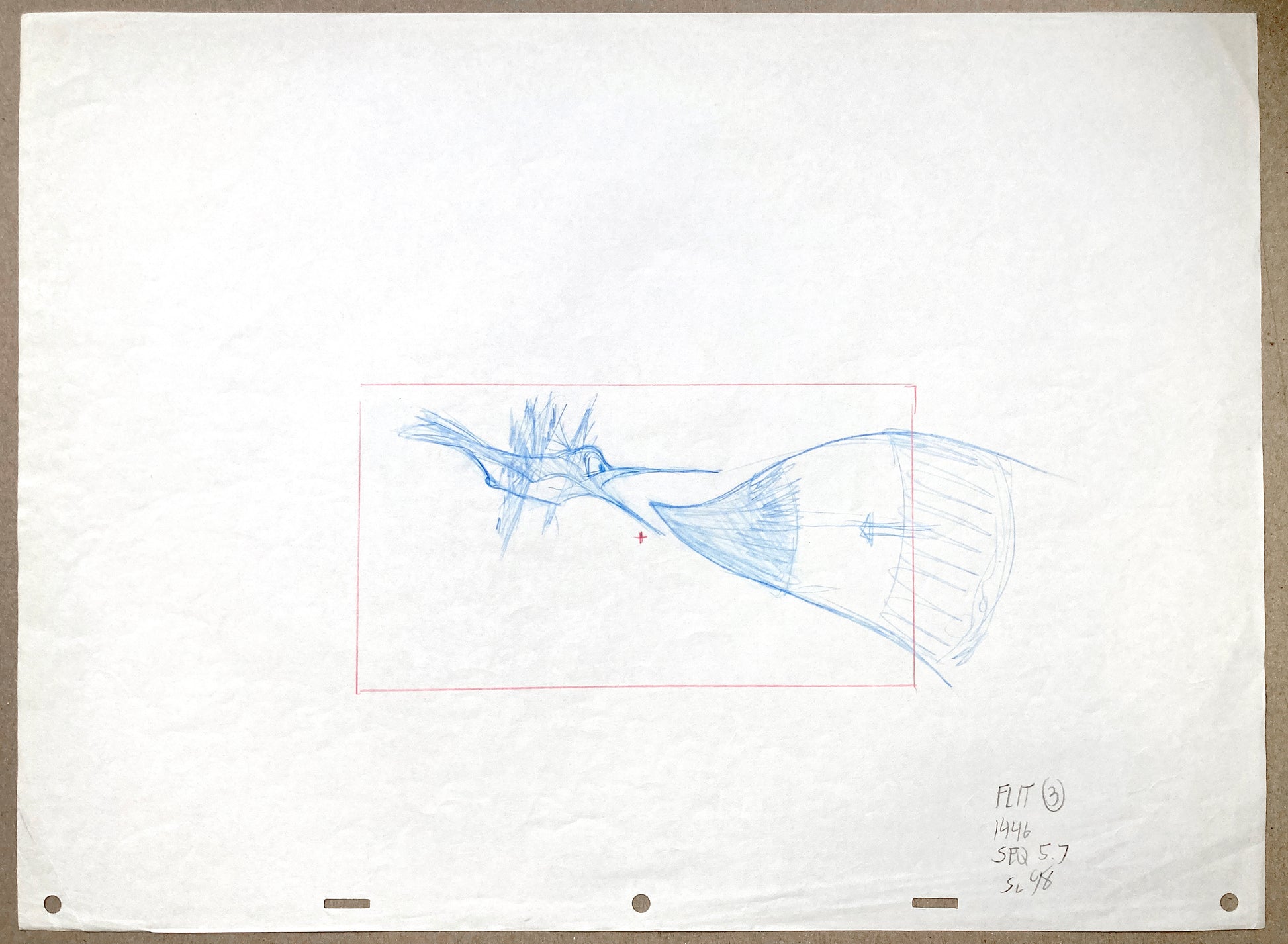 Pocahontas - Flit Original Production Used Rough Animation Drawing (Walt Disney, 1995). For sale on FLIP Gallery