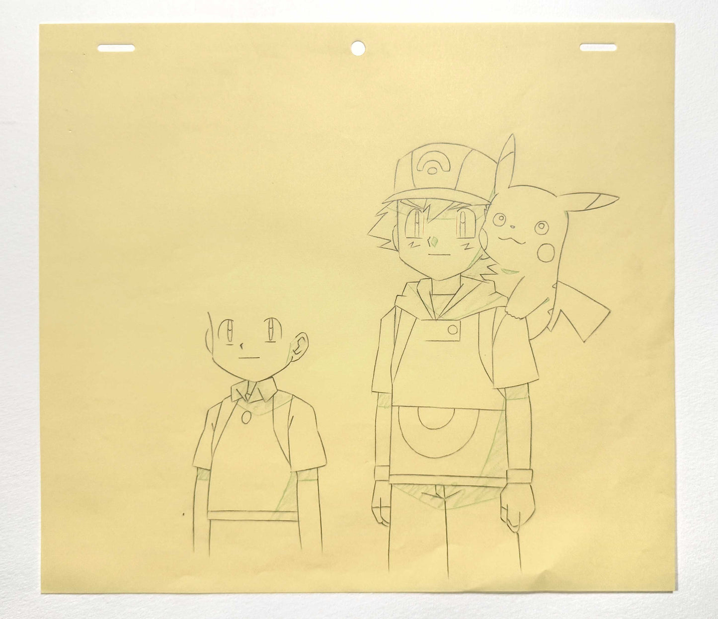 Pokémon Rare Original Animation Layout Correction Drawing featuring Ash Ketchum, Pikachu & Max (Studio OLM, 2003). For sale on FLIP Gallery