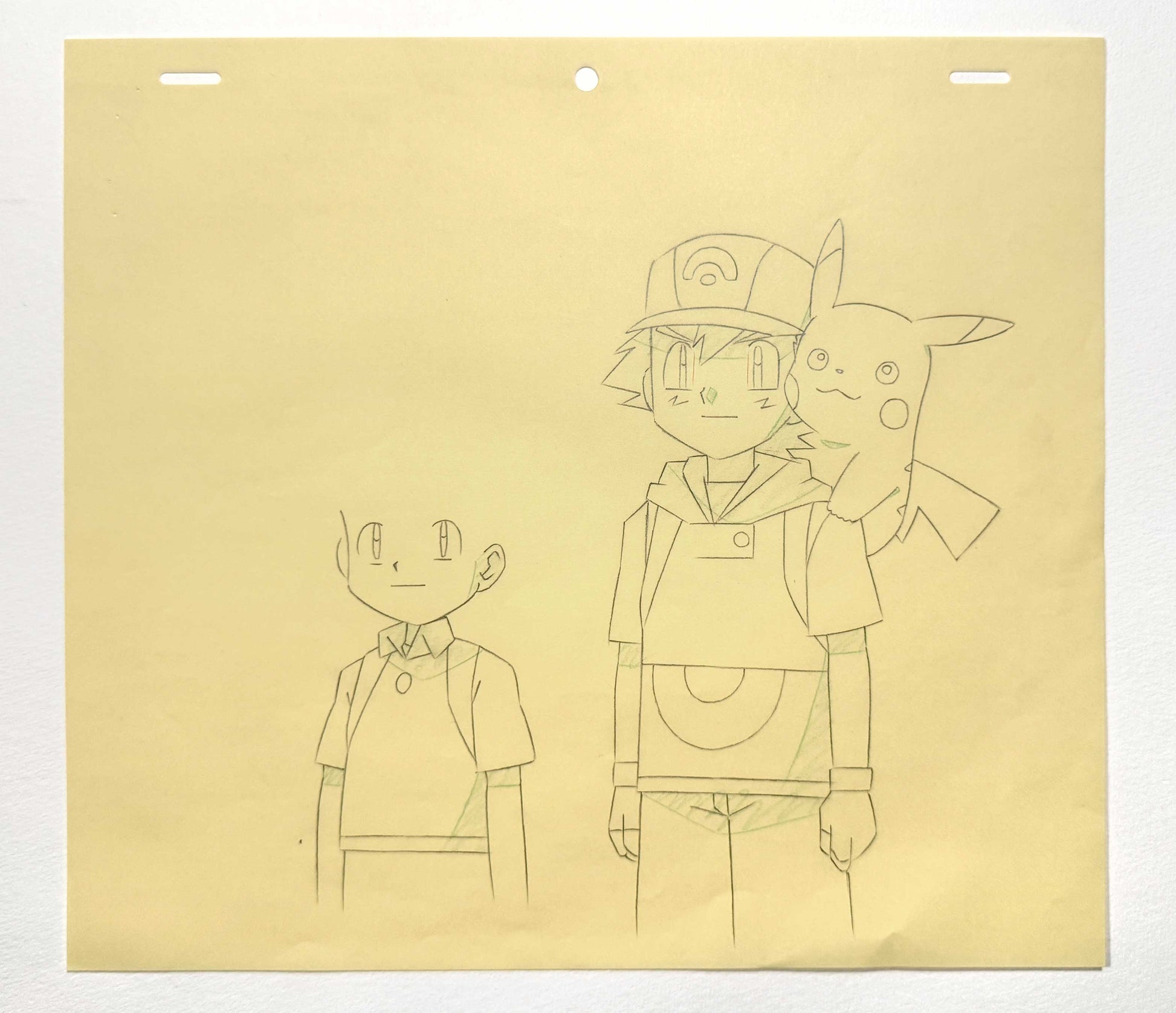 Pokémon Rare Original Animation Layout Correction Drawing featuring Ash Ketchum, Pikachu & Max (Studio OLM, 2003). For sale on FLIP Gallery