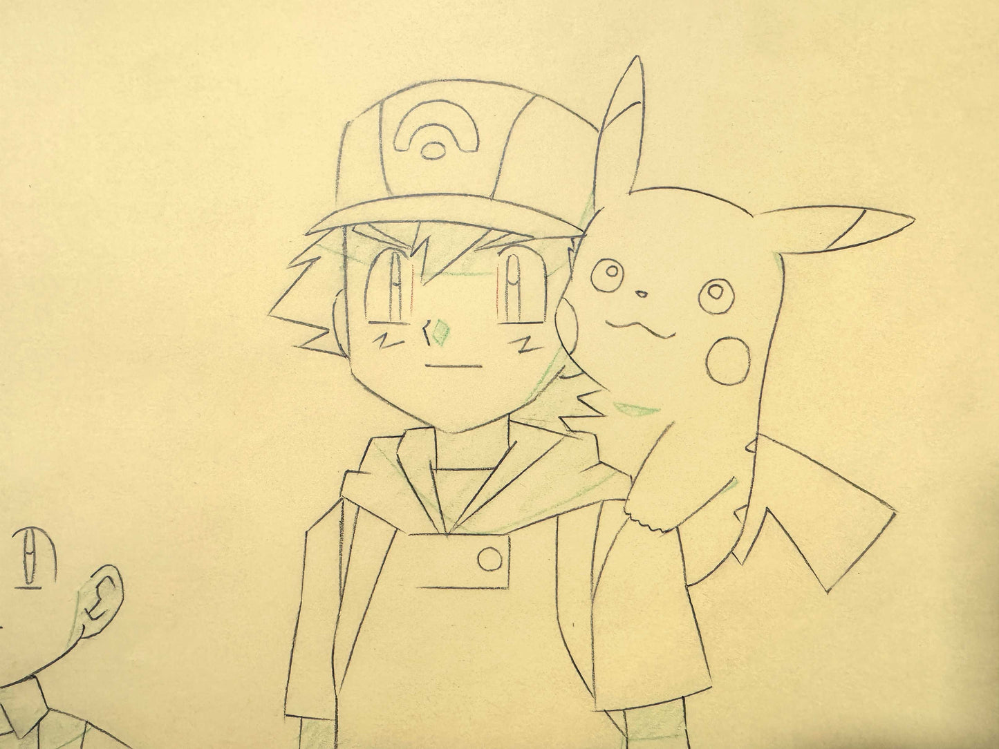 Pokémon Rare Original Animation Layout Correction Drawing featuring Ash Ketchum, Pikachu & Max (Studio OLM, 2003). For sale on FLIP Gallery