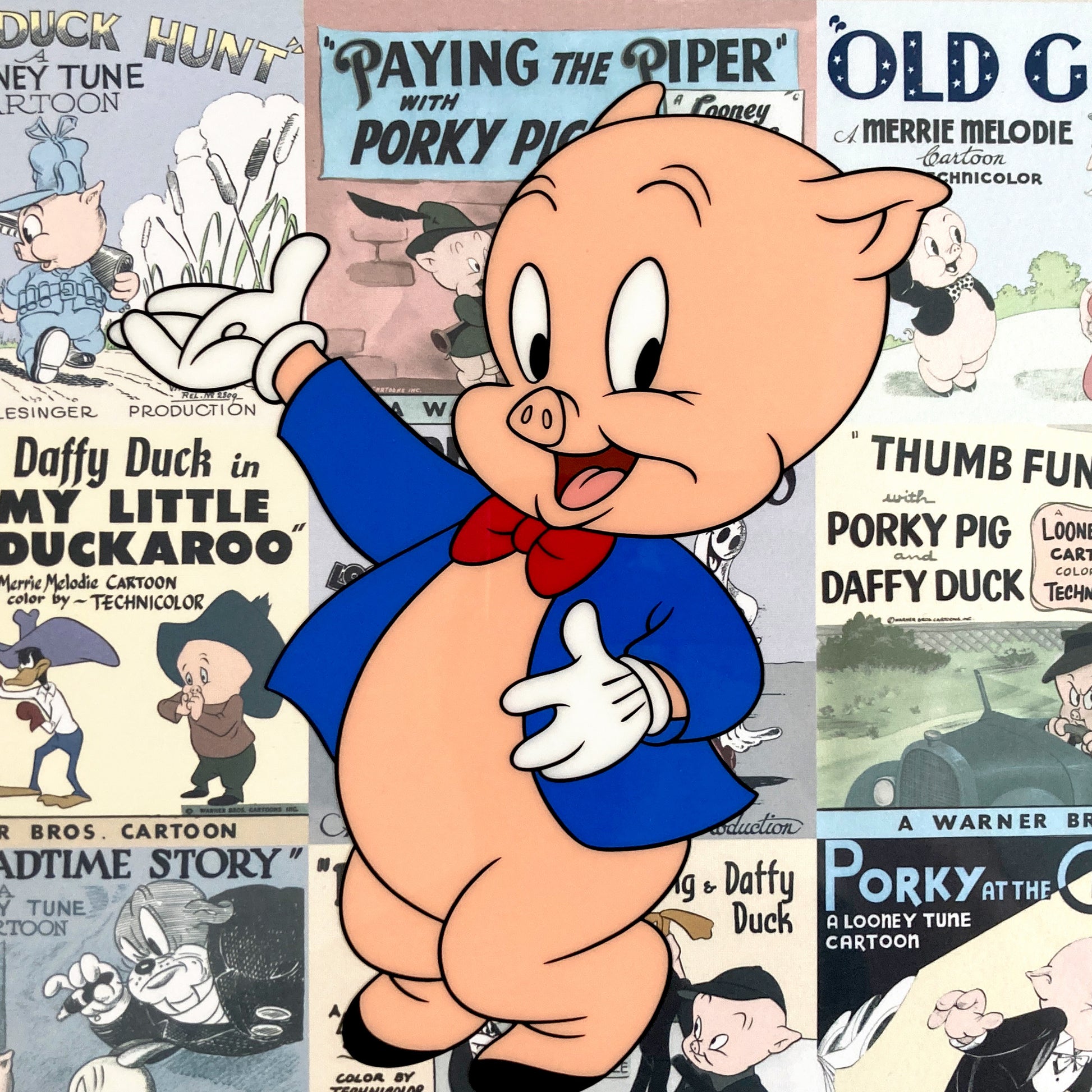 "Porky Pig: Lobby Card" Limited Edition Cel #72/100 (Warner Brothers, 2004). For sale on FLIP Gallery