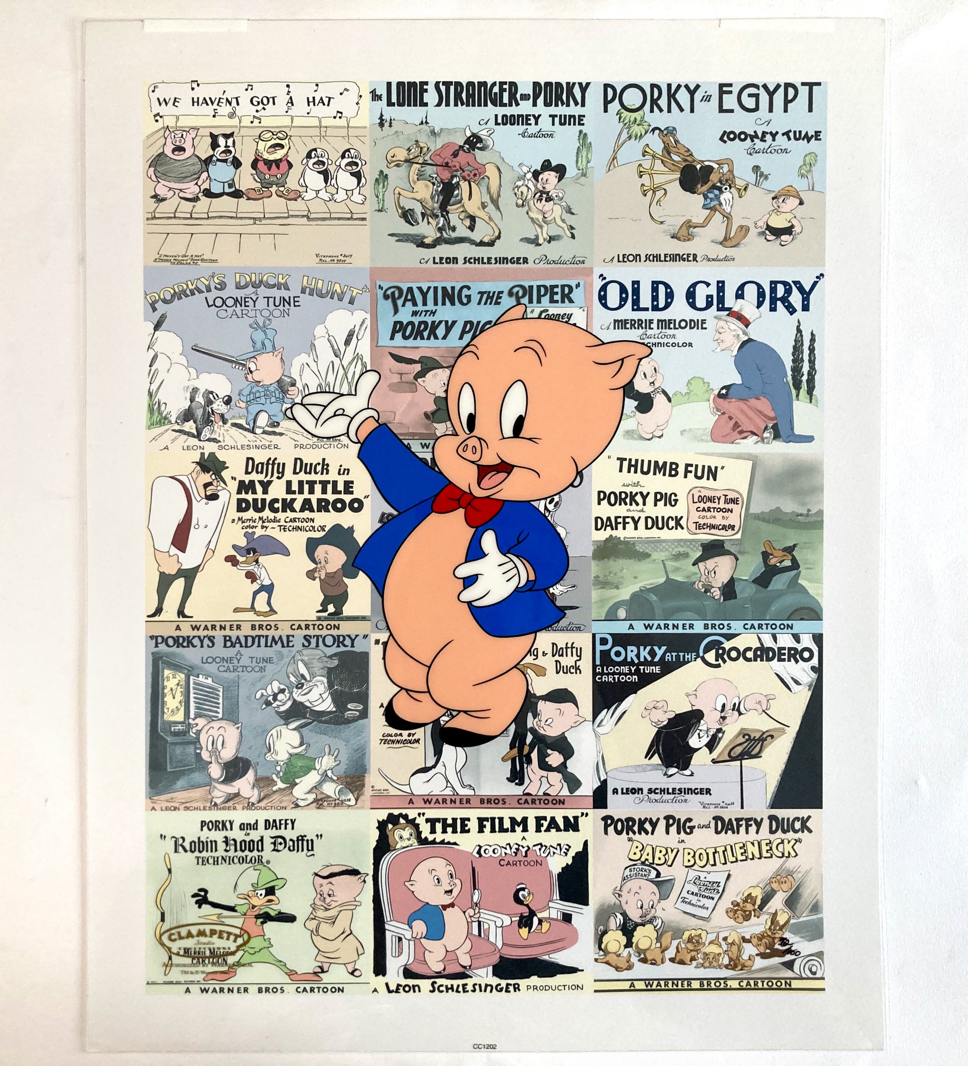 "Porky Pig: Lobby Card" Limited Edition Cel #72/100 (Warner Brothers, 2004). For sale on FLIP Gallery