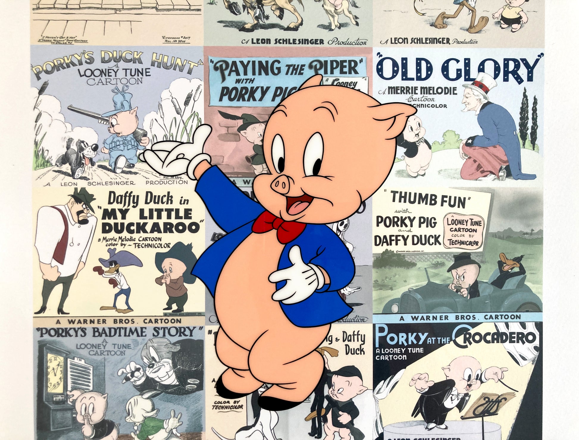 "Porky Pig: Lobby Card" Limited Edition Cel #72/100 (Warner Brothers, 2004). For sale on FLIP Gallery