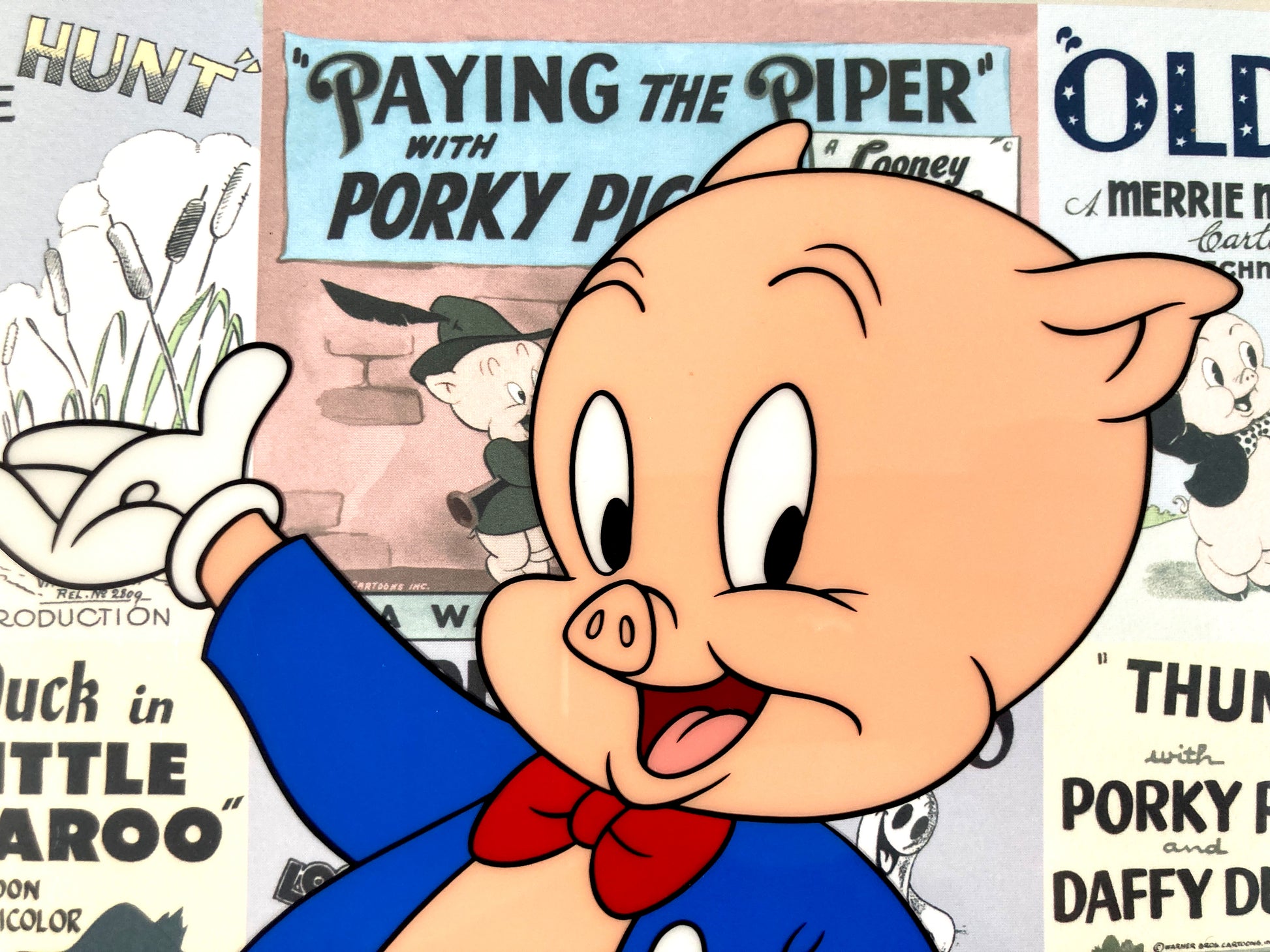 "Porky Pig: Lobby Card" Limited Edition Cel #72/100 (Warner Brothers, 2004). For sale on FLIP Gallery