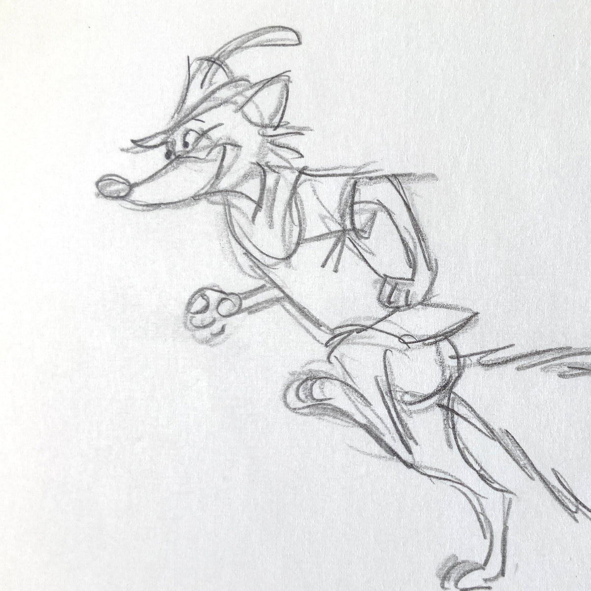 Robin Hood : Original Production Used Rough Animation Drawing (Walt Disney, 1973). For sale on FLIP Gallery