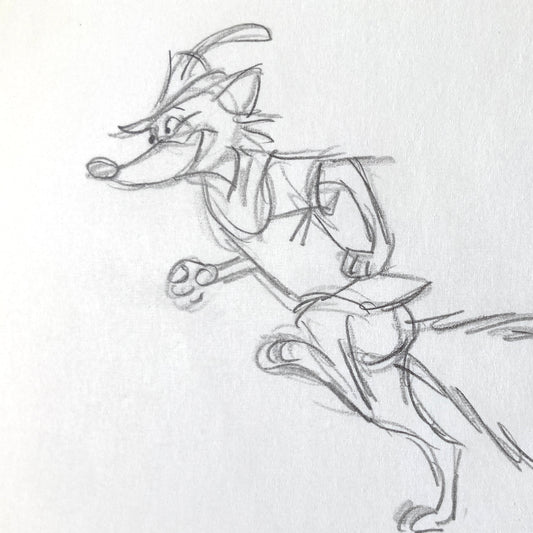 Robin Hood : Original Production Used Rough Animation Drawing (Walt Disney, 1973). For sale on FLIP Gallery