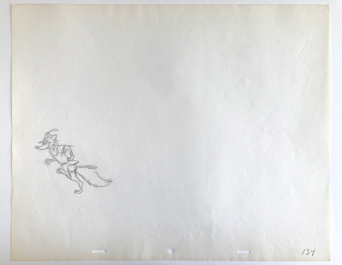 Robin Hood : Original Production Used Rough Animation Drawing (Walt Disney, 1973). For sale on FLIP Gallery