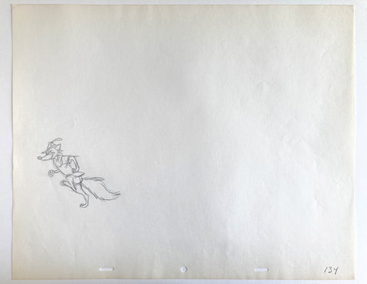 Robin Hood : Original Production Used Rough Animation Drawing (Walt Disney, 1973). For sale on FLIP Gallery