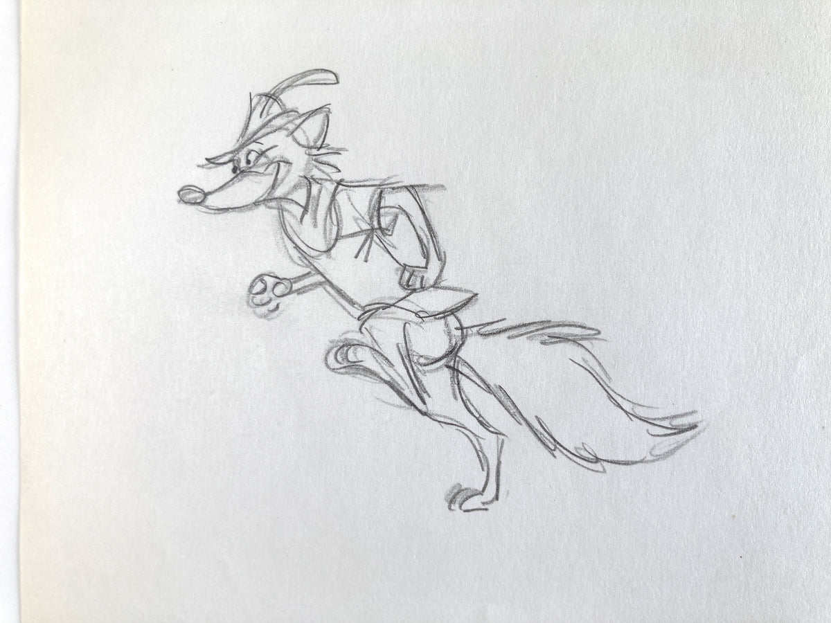 Robin Hood : Original Production Used Rough Animation Drawing (Walt Disney, 1973). For sale on FLIP Gallery