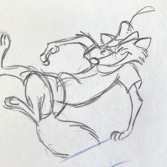 Robin Hood : Original Production Used Rough Animation Drawing (Walt Disney, 1973). For sale on FLIP Gallery