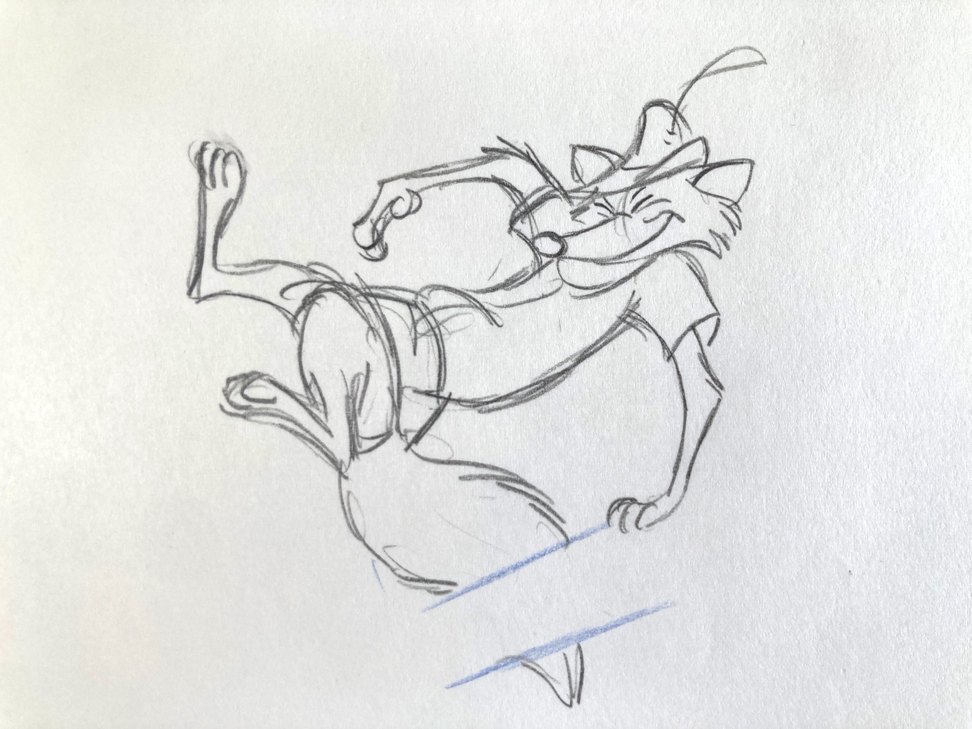 Robin Hood : Original Production Used Rough Animation Drawing (Walt Disney, 1973). For sale on FLIP Gallery