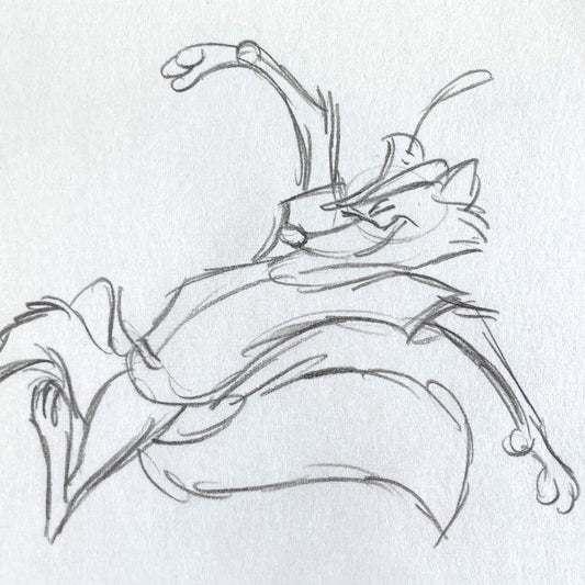 Robin Hood : Original Production Used Rough Animation Drawing (Walt Disney, 1973). For sale on FLIP Gallery
