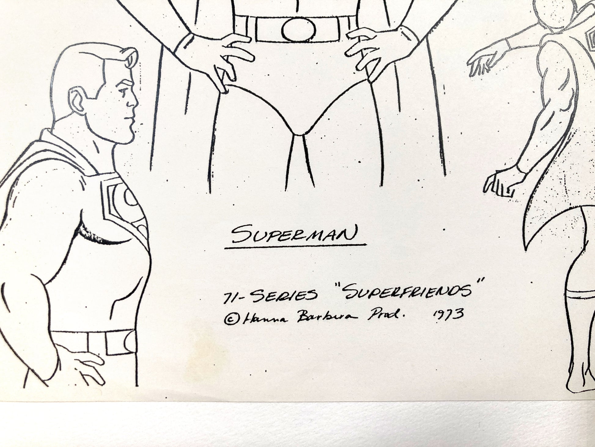 SUPERMAN : Vintage 1973 Hanna-Barbera Model Sheet "SuperFriends" Production. For sale on FLIP Gallery