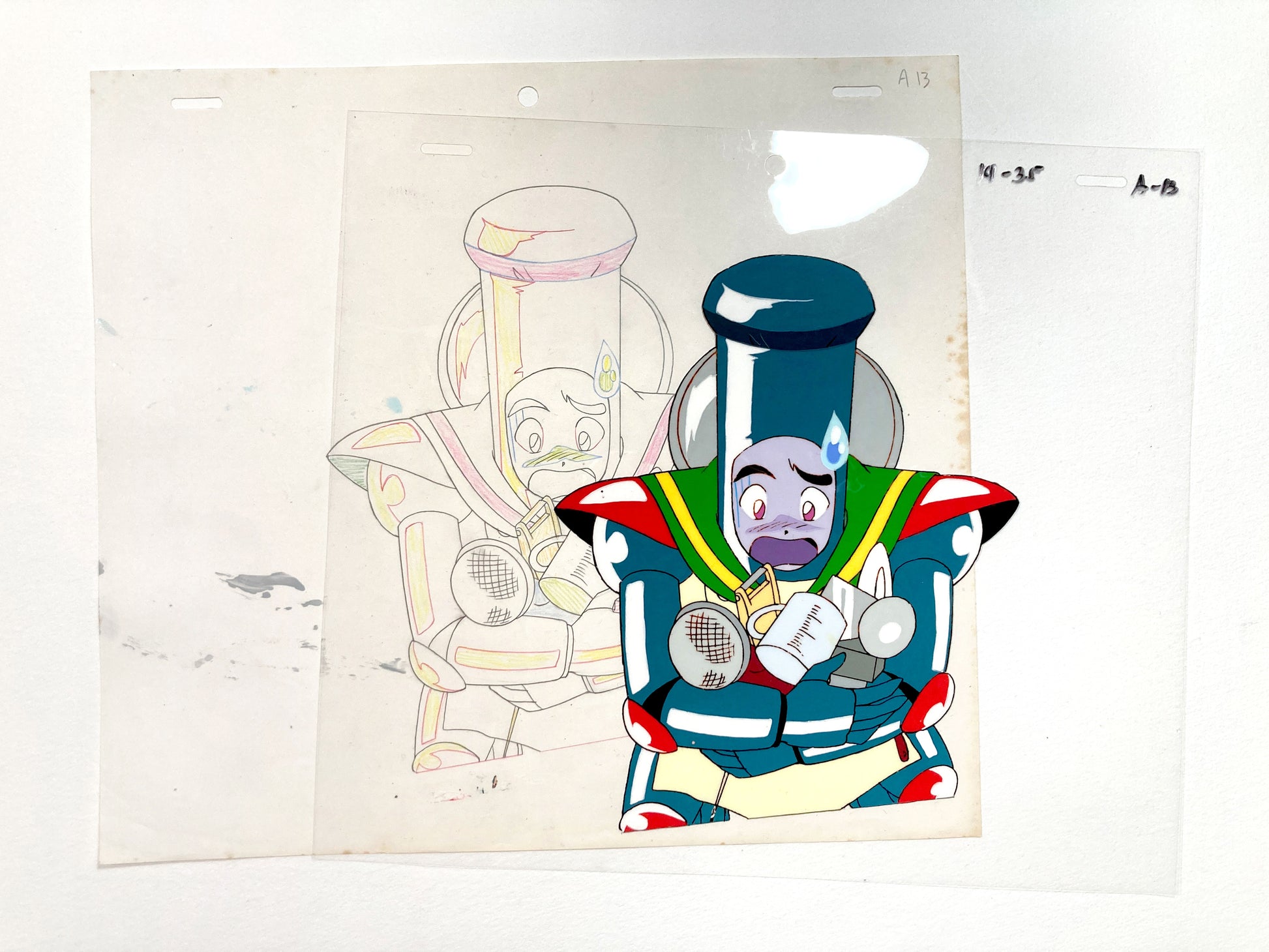 Sailor Moon Original Animation Cel and Matching Drawing of Sailor Chef (1991). For sale on FLIP Gallery