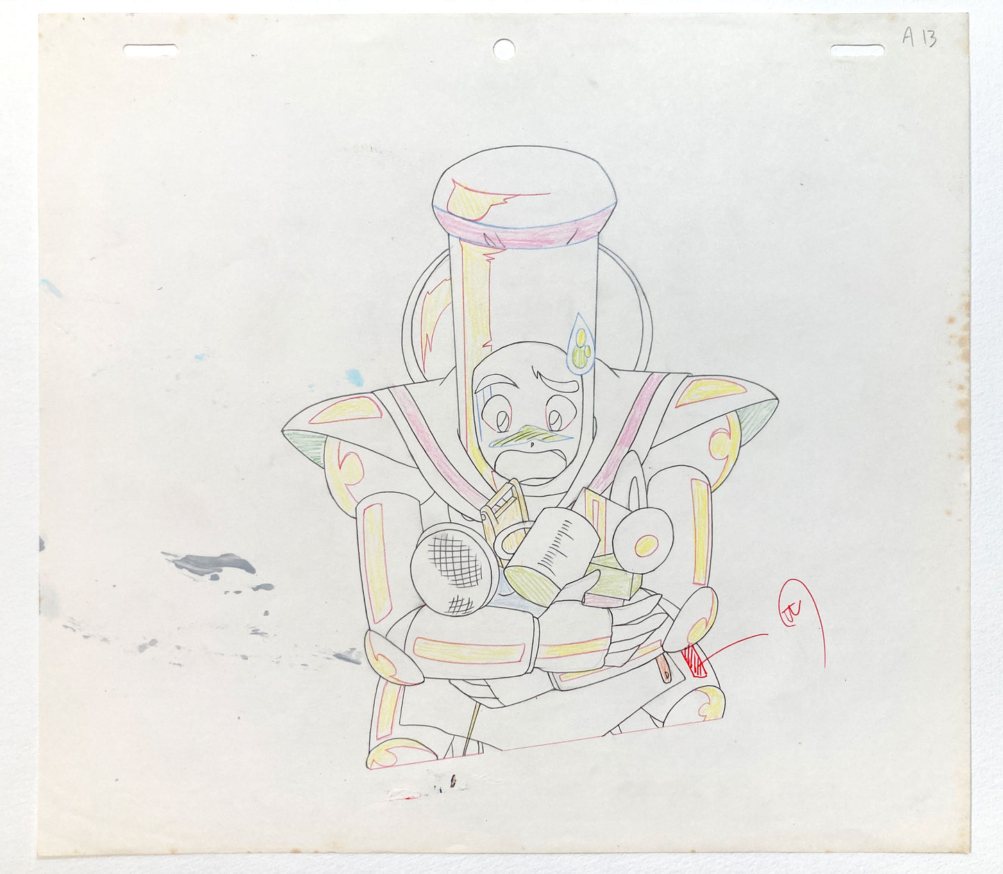 Sailor Moon Original Animation Cel and Matching Drawing of Sailor Chef (1991). For sale on FLIP Gallery