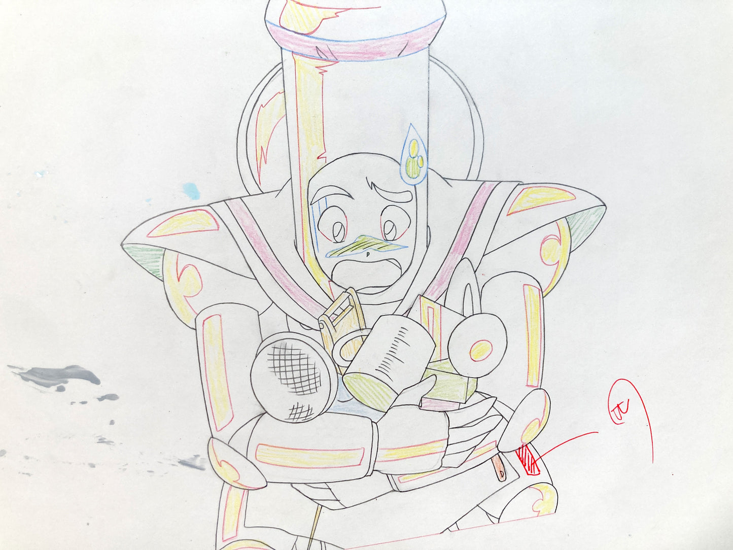 Sailor Moon Original Animation Cel and Matching Drawing of Sailor Chef (1991). For sale on FLIP Gallery