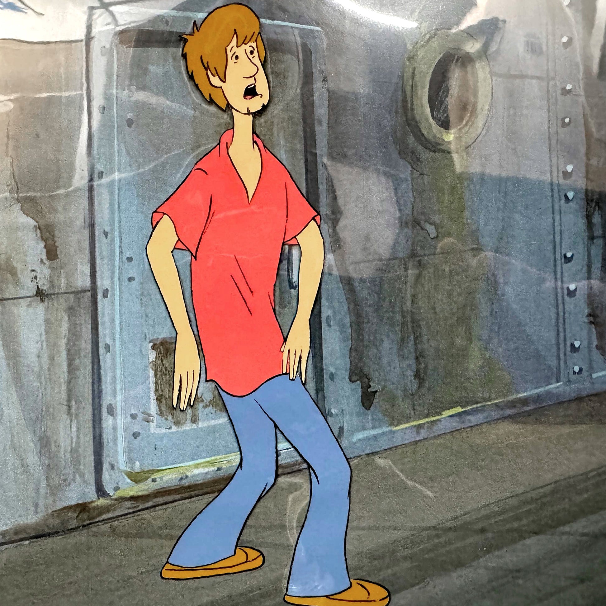 The 13 Ghosts of Scooby-Doo Shaggy Animation Production Cel (Hanna-Barbera, c. 1985). For sale on FLIP Gallery