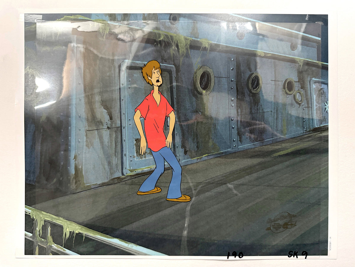 The 13 Ghosts of Scooby-Doo Shaggy Animation Production Cel (Hanna-Barbera, c. 1985). For sale on FLIP Gallery